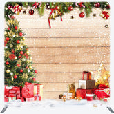 Lofaris Festive Christmas Wooden Double-Sided Square Backdrop